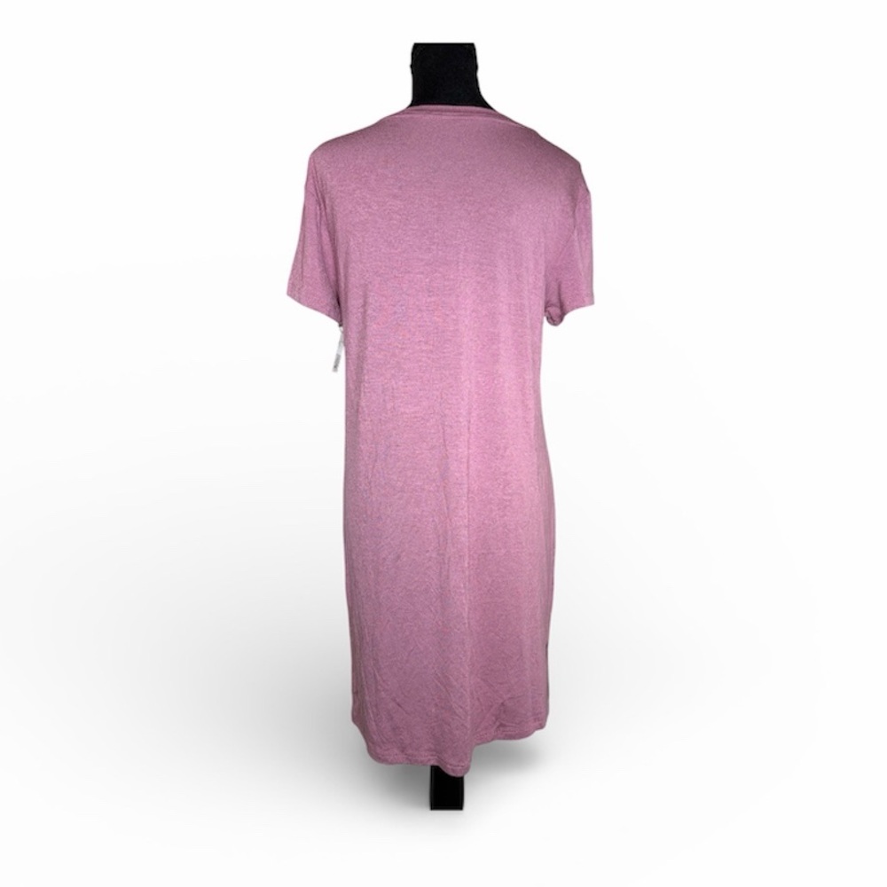 Auden Women's Mauve Cloud Knit Short Sleeve Pajama T-shirt Dress - Picture 2 of 5